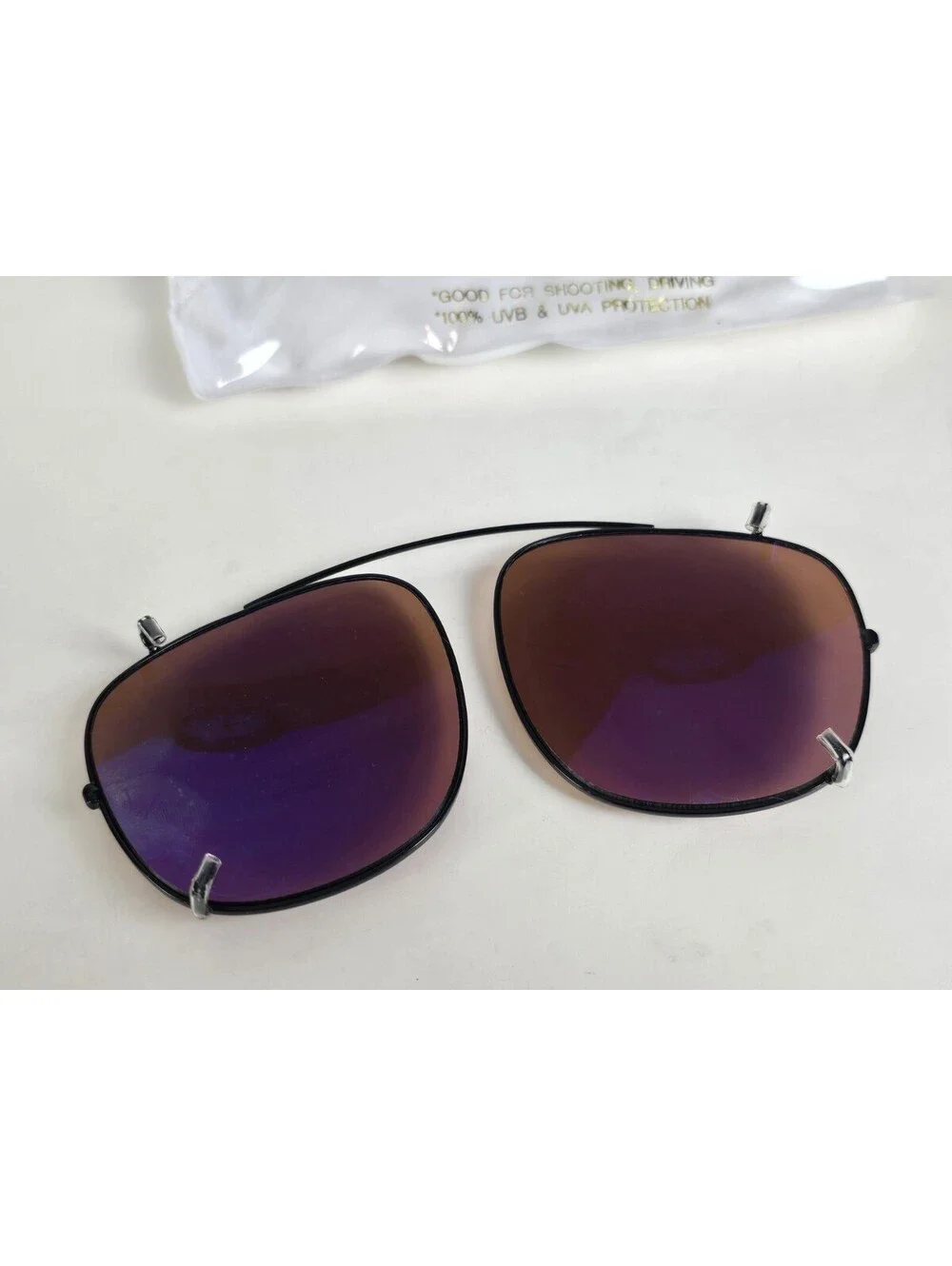 Vintage COPPERMAX Aviator sunglass Clip-Ons Driving Shooting Black frame NOS